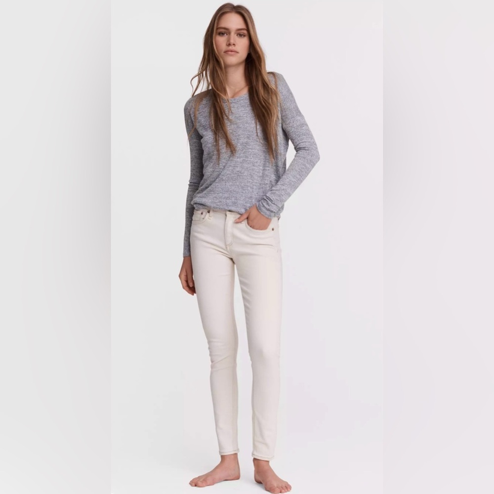 Rag & Bone NWT Cate Mid-Rise Skinny Jeans Ecru